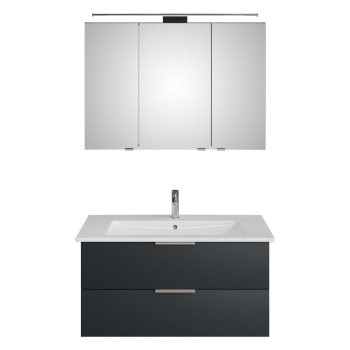 Steinkamp Living 2.0 / Villeroy & Boch Venticello Badmöbel Set 100 cm mit Spiegelschrank