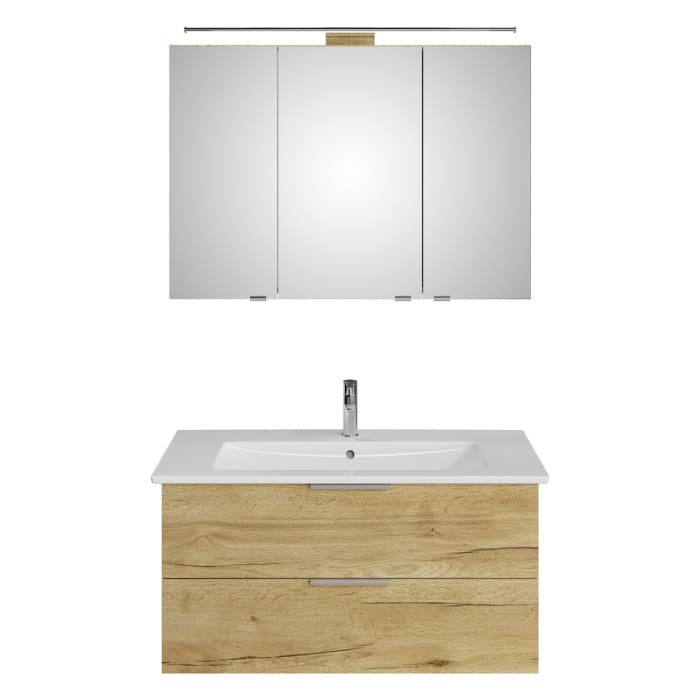 Steinkamp Living 2.0 / Villeroy & Boch Venticello Badmöbel Set 100 cm mit Spiegelschrank
