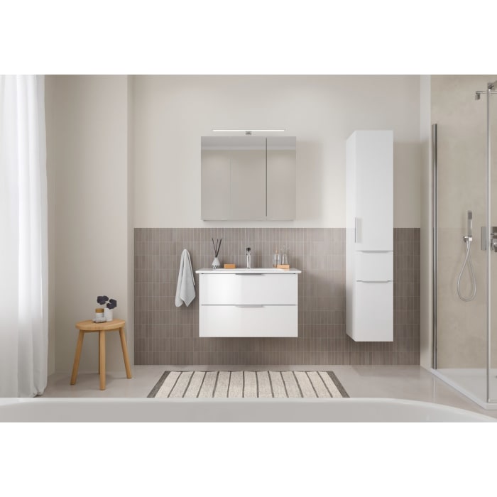 Steinkamp Living 2.0 / Villeroy & Boch Venticello Badmöbel Set 80 cm mit Spiegelschrank
