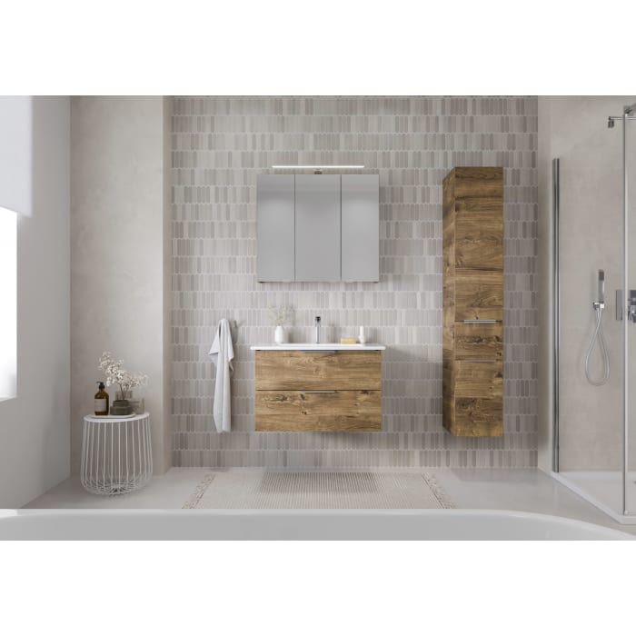 Steinkamp Living 2.0 / Villeroy & Boch Venticello Badmöbel Set 80 cm mit Spiegelschrank