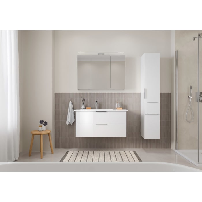 Steinkamp Living 2.0 / Villeroy & Boch Venticello Badmöbel Set 100 cm mit Spiegelschrank