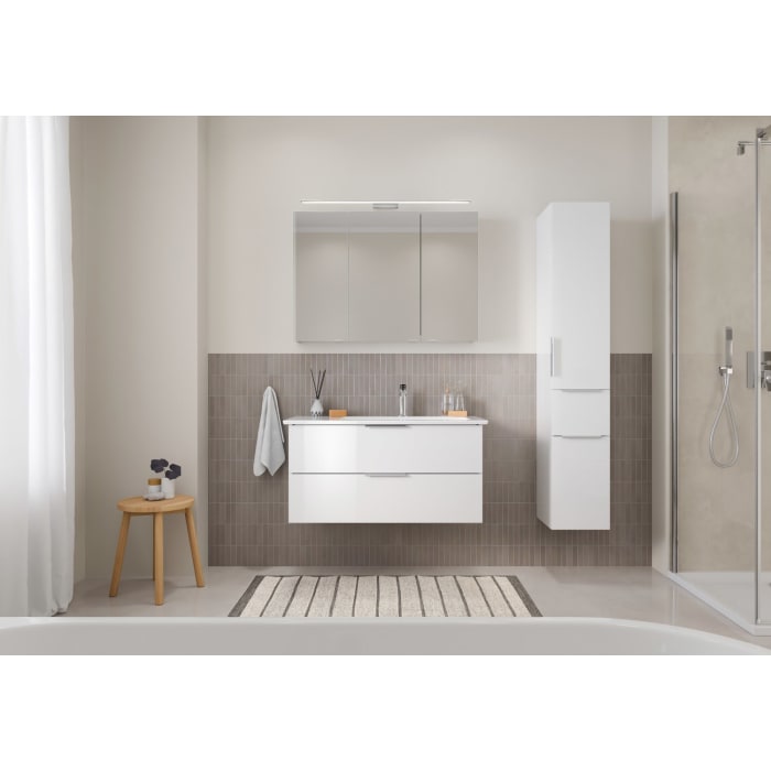 Steinkamp Living 2.0 / Villeroy & Boch Venticello Badmöbel Set 100 cm mit Spiegelschrank