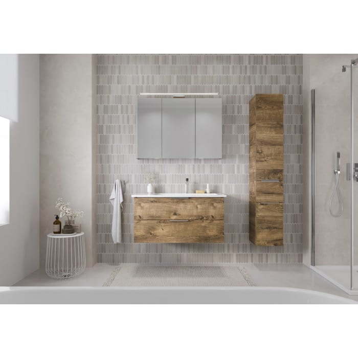 Steinkamp Living 2.0 / Villeroy & Boch Venticello Badmöbel Set 100 cm mit Spiegelschrank