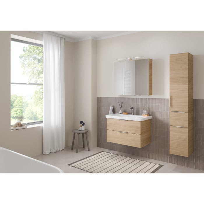 Steinkamp Living 2.0 / Villeroy & Boch Subway 3.0 Badmöbel Set 80 cm mit Spiegelschrank