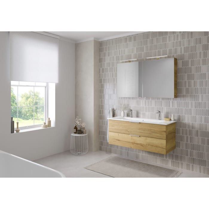 Steinkamp Living 2.0 / Villeroy & Boch Venticello Badmöbel Set 120 cm mit Spiegelschrank, 2 Türen