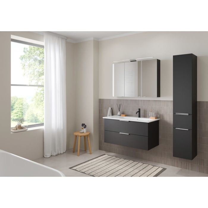 Steinkamp Living 2.0 / Villeroy & Boch Venticello Badmöbel Set 100 cm mit Spiegelschrank