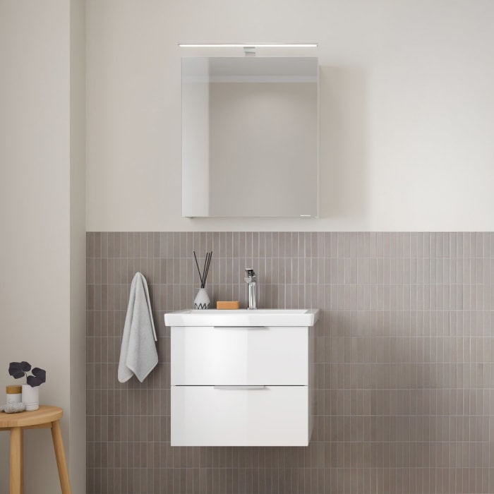 Steinkamp Living 2.0 / Villeroy & Boch Subway 3.0 Badmöbel Set 60 cm mit Spiegelschrank