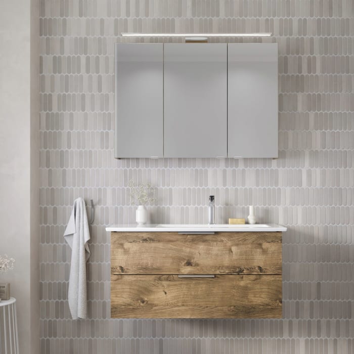 Steinkamp Living 2.0 / Villeroy & Boch Venticello Badmöbel Set 100 cm mit Spiegelschrank