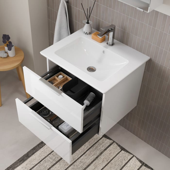 Steinkamp Living 2.0 / Villeroy & Boch Venticello Badmöbel Set 60 cm mit Spiegelschrank