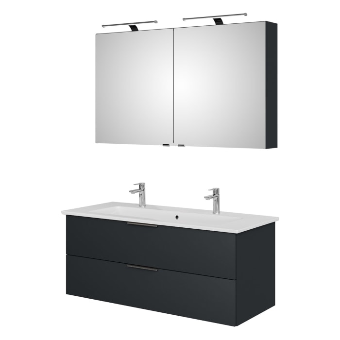 Steinkamp Living 2.0 / Villeroy & Boch Venticello Badmöbel Set 120 cm mit Spiegelschrank, 2 Türen