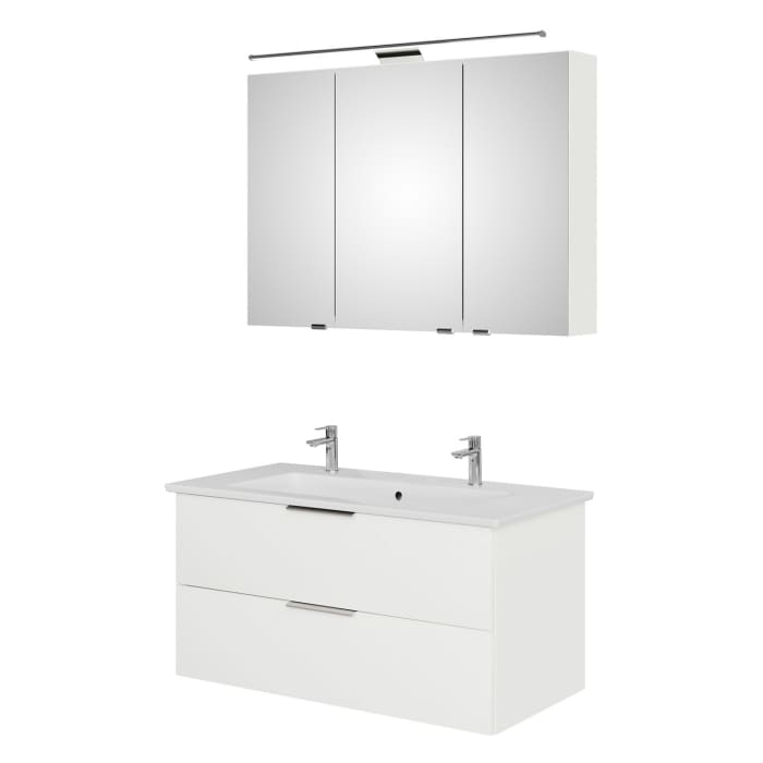 Steinkamp Living 2.0 / Villeroy & Boch Venticello Badmöbel Set 100 cm mit Spiegelschrank