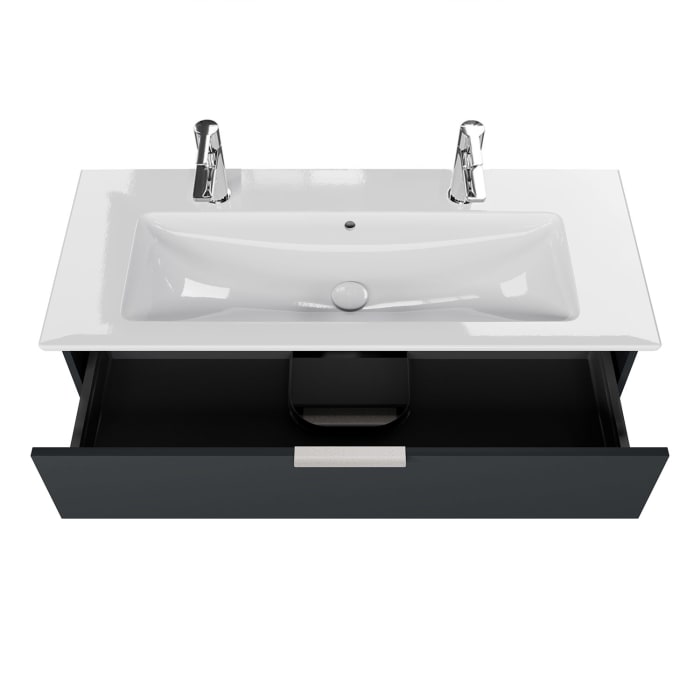 Steinkamp Living 2.0 / Villeroy & Boch Venticello Badmöbel Set 120 cm mit Spiegelschrank, 2 Türen