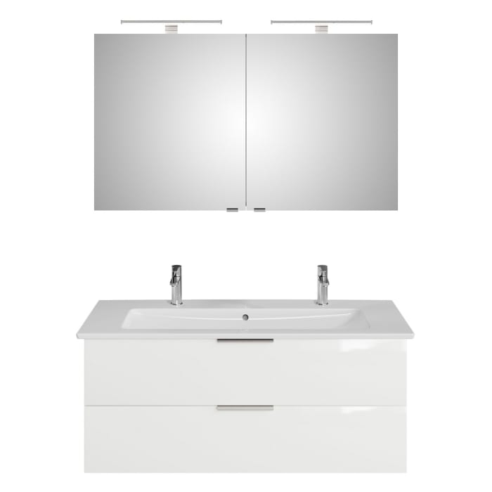 Steinkamp Living 2.0 / Villeroy & Boch Venticello Badmöbel Set 120 cm mit Spiegelschrank, 2 Türen