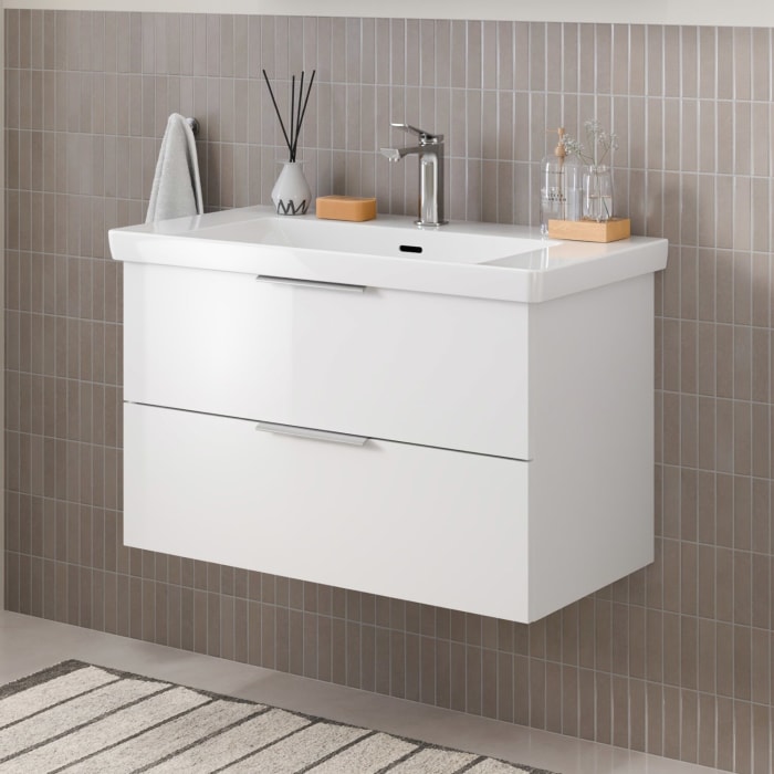 Steinkamp Living 2.0 / Villeroy & Boch Subway 3.0 Waschtisch mit Unterschrank 80 cm