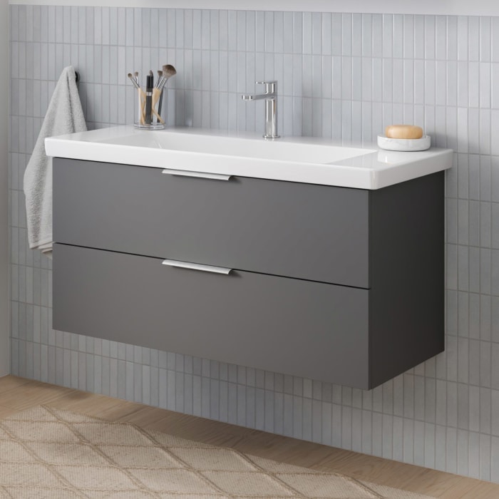 Steinkamp Living 2.0 / Villeroy & Boch Subway 3.0 Waschtisch mit Unterschrank 100 cm