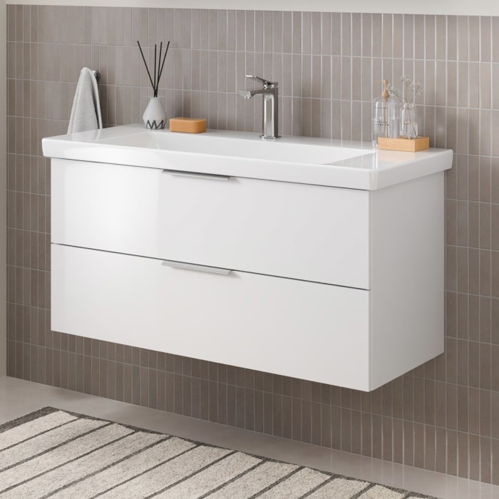 Steinkamp Living 2.0 / Villeroy & Boch Subway 3.0 Waschtisch mit Unterschrank 100 cm