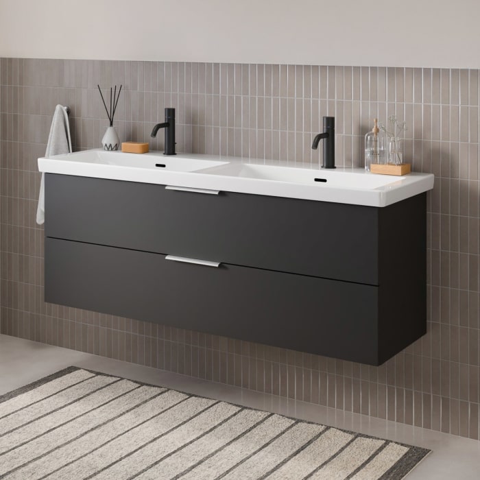 Steinkamp Living 2.0 / Villeroy & Boch Subway 3.0 Doppelwaschtisch mit Unterschrank 130 cm