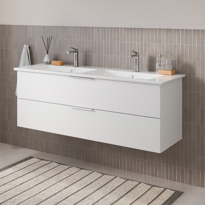 Steinkamp Living 2.0 / Villeroy & Boch Venticello Doppel-Waschtisch mit Unterschrank 130 cm