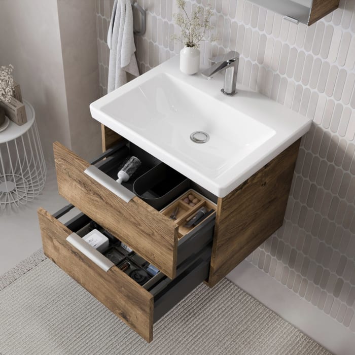 Steinkamp Living 2.0 / Villeroy & Boch Subway 3.0 Waschtisch mit Unterschrank 65 cm