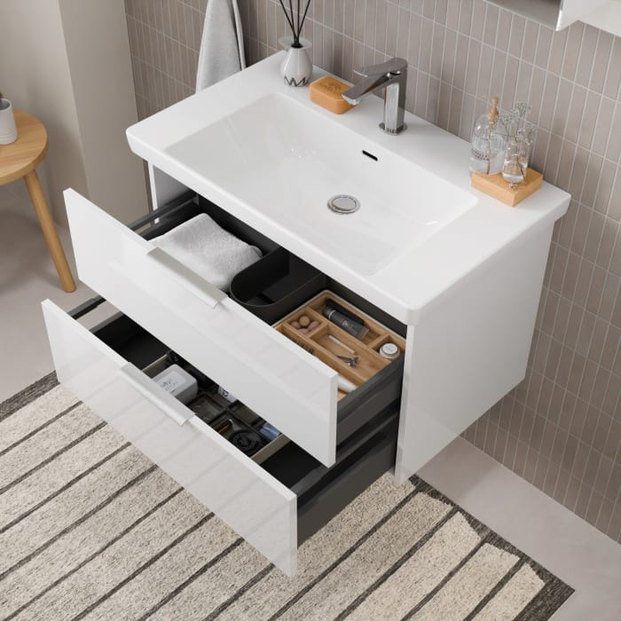 Steinkamp Living 2.0 / Villeroy & Boch Subway 3.0 Waschtisch mit Unterschrank 80 cm