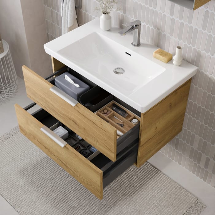 Steinkamp Living 2.0 / Villeroy & Boch Subway 3.0 Waschtisch mit Unterschrank 80 cm