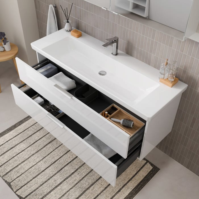 Steinkamp Living 2.0 / Villeroy & Boch Subway 3.0 Waschtisch mit Unterschrank 130 cm