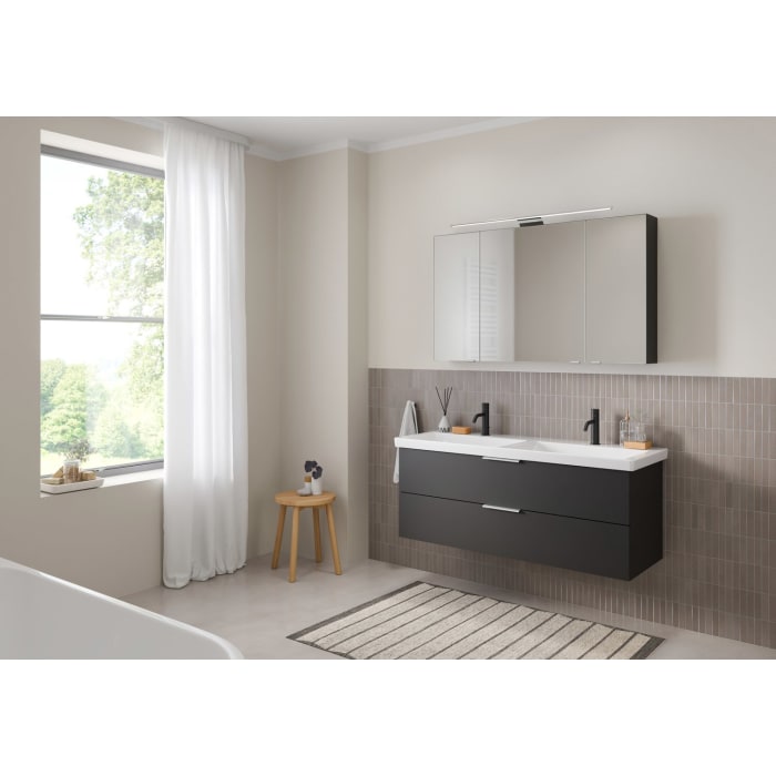 Steinkamp Living 2.0 / Villeroy & Boch Subway 3.0 Doppelwaschtisch mit Unterschrank 130 cm