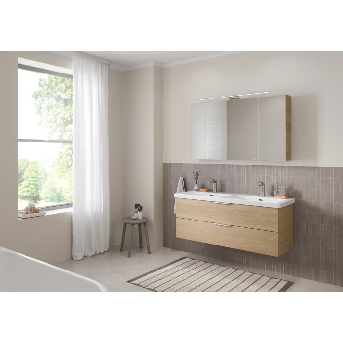 Steinkamp Living 2.0 / Villeroy & Boch Subway 3.0 Doppelwaschtisch mit Unterschrank 130 cm