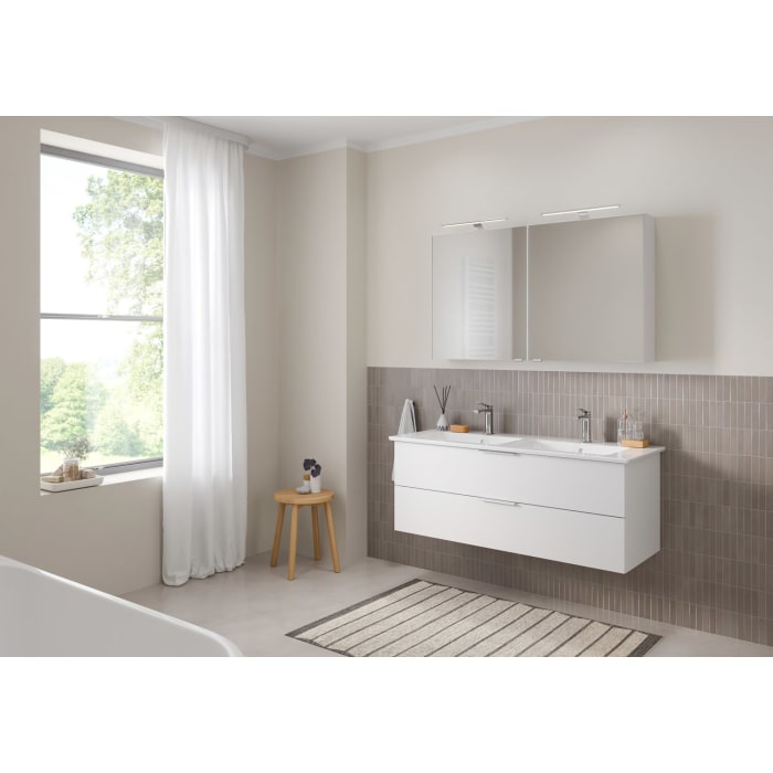 Steinkamp Living 2.0 / Villeroy & Boch Venticello Doppel-Waschtisch mit Unterschrank 130 cm