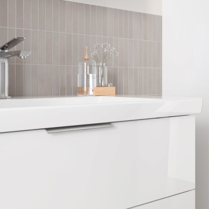 Steinkamp Living 2.0 / Villeroy & Boch Subway 3.0 Badmöbel Set 65 cm mit Spiegelschrank