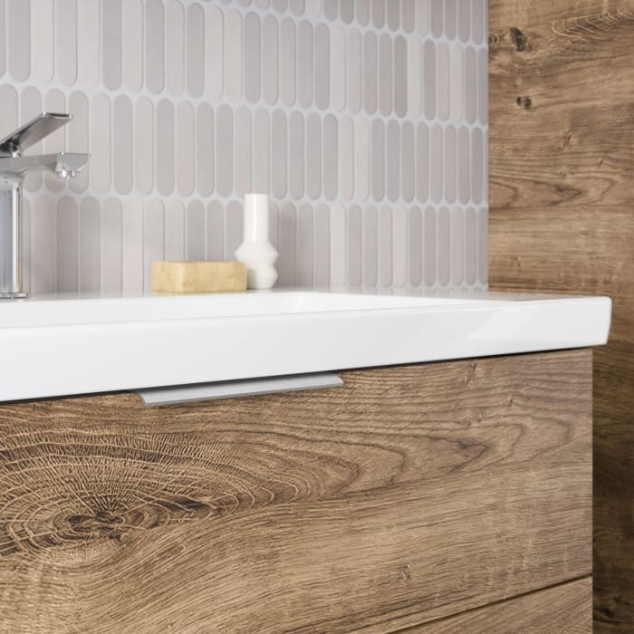 Steinkamp Living 2.0 / Villeroy & Boch Subway 3.0 Badmöbel Set 80 cm mit Spiegelschrank