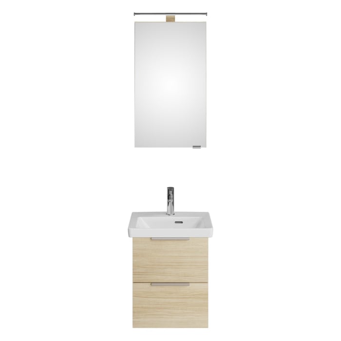 Steinkamp Living 2.0 / Villeroy & Boch Subway 3.0 Badmöbel Set 50 cm mit Spiegelschrank