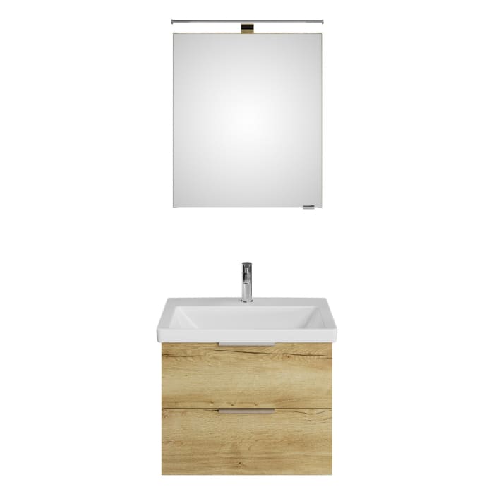 Steinkamp Living 2.0 / Villeroy & Boch Subway 3.0 Badmöbel Set 65 cm mit Spiegelschrank