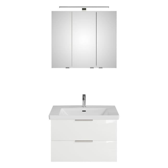 Steinkamp Living 2.0 / Villeroy & Boch Subway 3.0 Badmöbel Set 80 cm mit Spiegelschrank