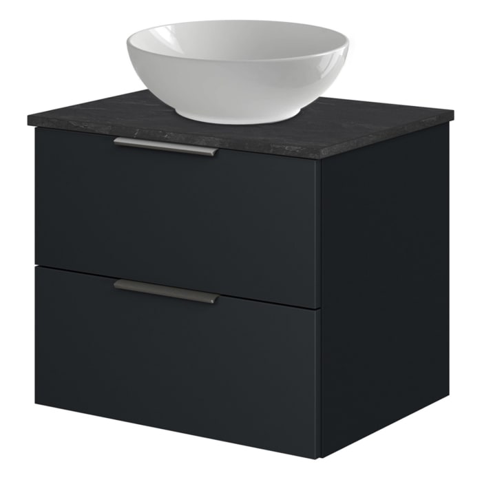 Steinkamp Living 2.0 / Villeroy & Boch Loop & Friends Aufsatzwaschtisch mit Waschtischunterschrank 59 cm