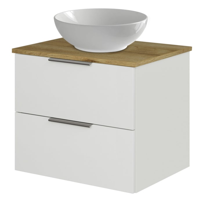 Steinkamp Living 2.0 / Villeroy & Boch Loop & Friends Aufsatzwaschtisch mit Waschtischunterschrank 59 cm