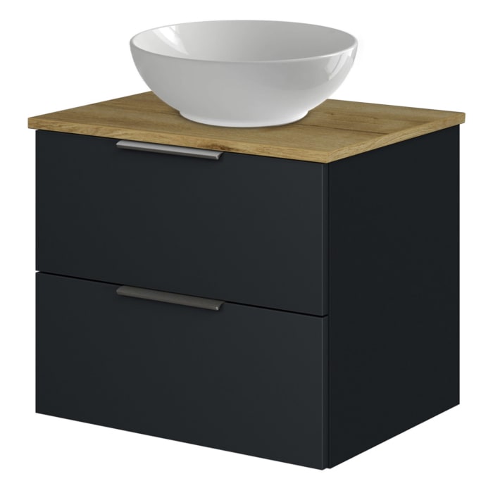 Steinkamp Living 2.0 / Villeroy & Boch Loop & Friends Aufsatzwaschtisch mit Waschtischunterschrank 59 cm