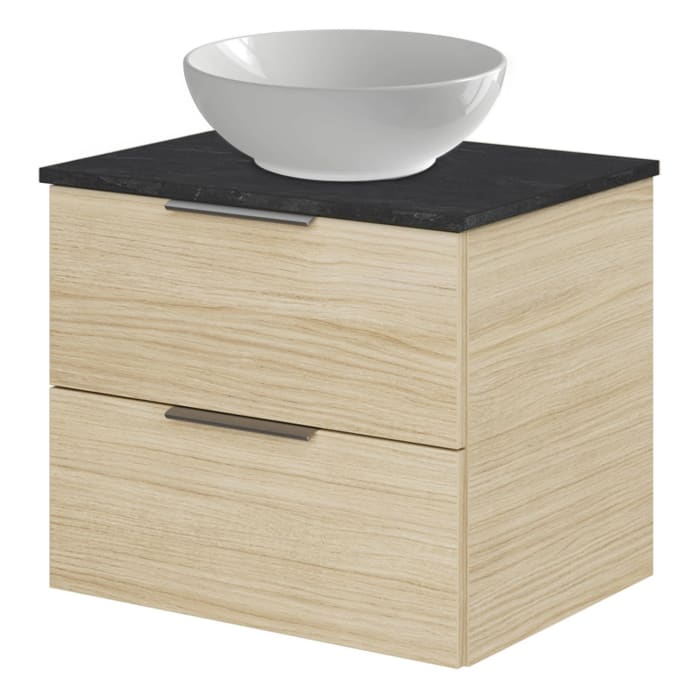 Steinkamp Living 2.0 / Villeroy & Boch Loop & Friends Aufsatzwaschtisch mit Waschtischunterschrank 59 cm