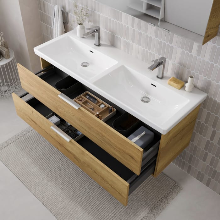 Steinkamp Living 2.0 Waschtischunterschrank 125 cm für Villeroy & Boch Subway 3.0 Doppelwaschtisch 130 cm