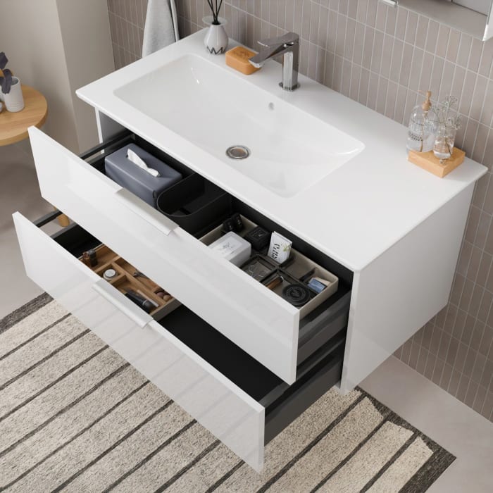 Steinkamp Living 2.0 Waschtischunterschrank 95 cm für Villeroy & Boch Venticello Waschtisch 100 cm, Becken links