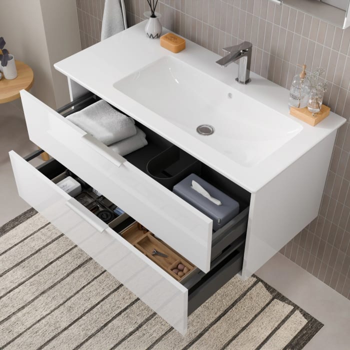 Steinkamp Living 2.0 Waschtischunterschrank 95 cm für Villeroy & Boch Venticello Waschtisch 100 cm, Becken rechts