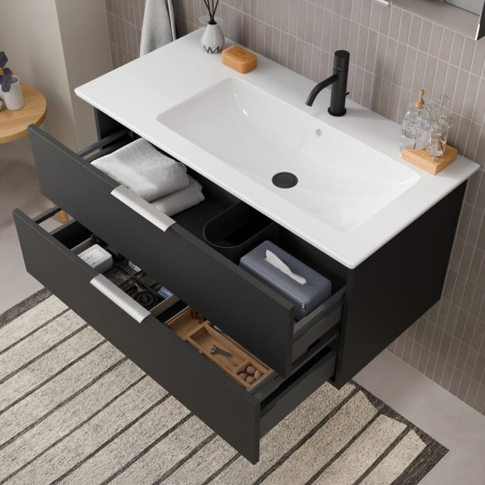 Steinkamp Living 2.0 Waschtischunterschrank 95 cm für Villeroy & Boch Venticello Waschtisch 100 cm, Becken rechts