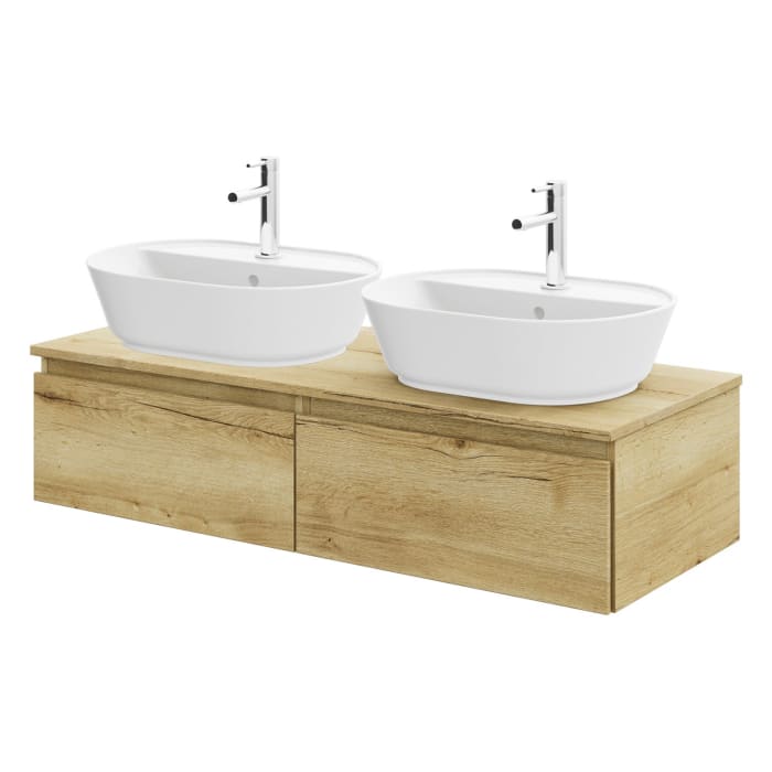 Steinkamp Value Waschtischkonsole 121 cm mit 2 Auszügen, für 2 Waschtische