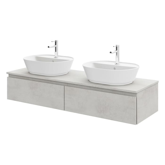 Steinkamp Value Waschtischkonsole 151 cm mit 2 Auszügen, für 2 Waschtische