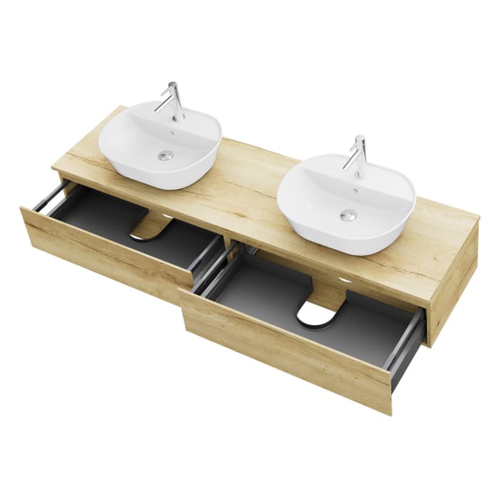 Steinkamp Value Waschtischkonsole 181 cm für 2 Waschtische, mit 2 Auszügen