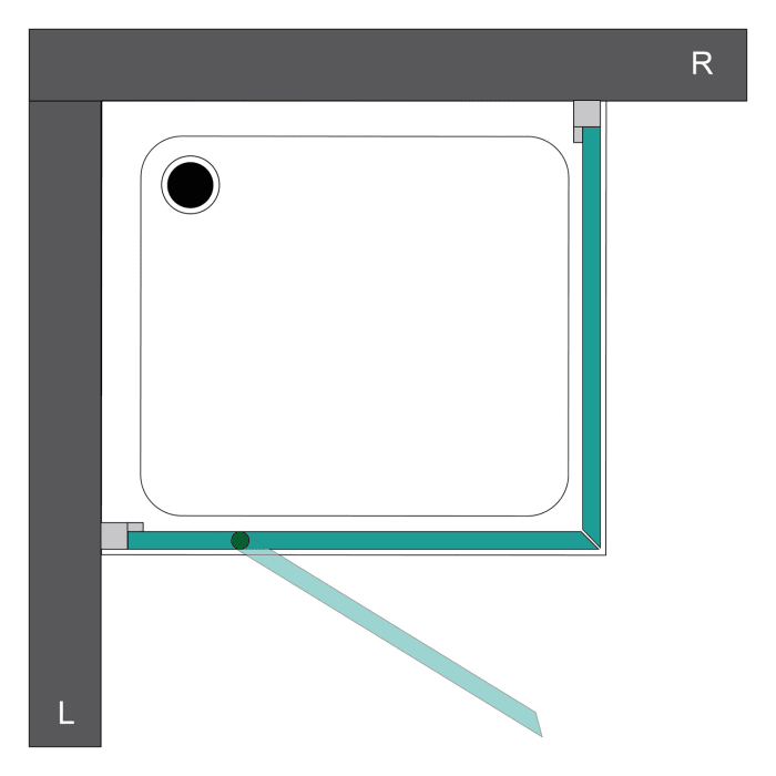 Steinkamp Lifestyle Drehtür mit Seitenwand 100 x 80 cm Anschlag links inkl. easypearl