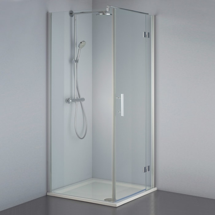 Steinkamp Lifestyle Drehtür mit Seitenwand 80 x 80 cm Anschlag rechts inkl. easypearl, mittig mattiert