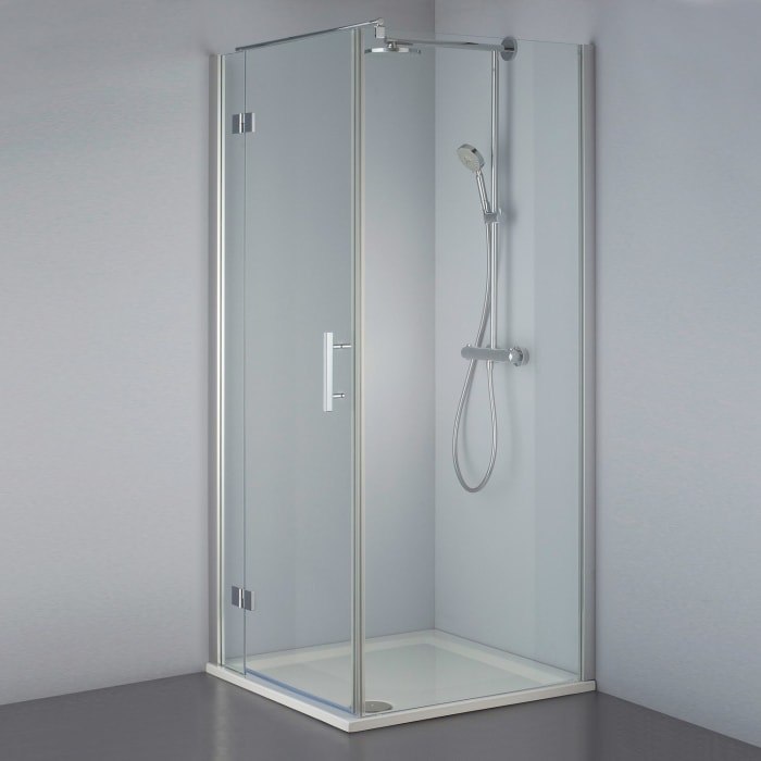 Steinkamp Lifestyle Drehtür mit Seitenwand 100 x 80 cm Anschlag links inkl. easypearl, mittig mattiert