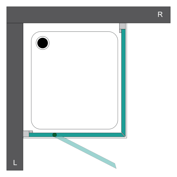 Steinkamp Lifestyle Drehtür mit Seitenwand 80 x 90 cm Anschlag links inkl. easypearl, mittig mattiert