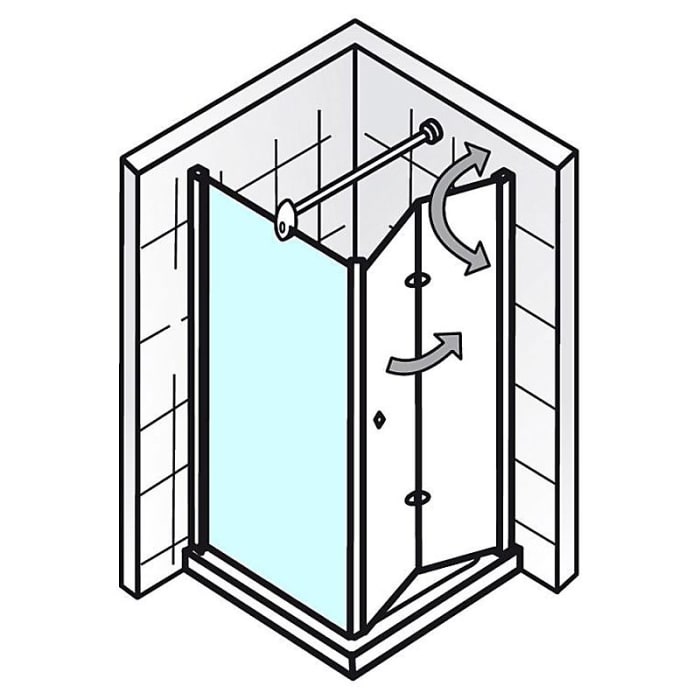 Steinkamp Living Seitenwand 80 x 200 cm für Drehfalttür inkl. easypearl, mittig mattiert
